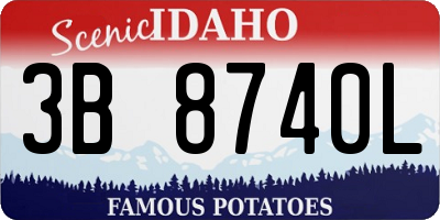 ID license plate 3B8740L