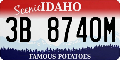 ID license plate 3B8740M