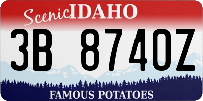 ID license plate 3B8740Z