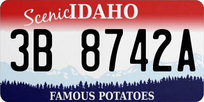 ID license plate 3B8742A