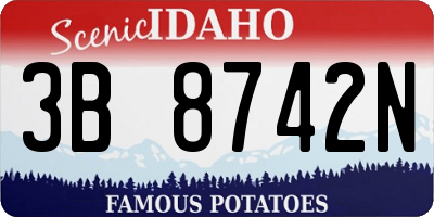 ID license plate 3B8742N