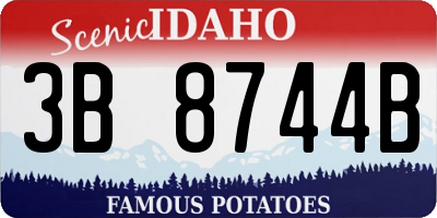 ID license plate 3B8744B