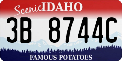 ID license plate 3B8744C