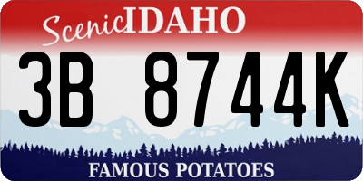 ID license plate 3B8744K