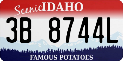 ID license plate 3B8744L