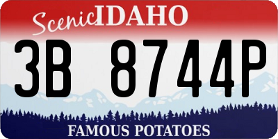 ID license plate 3B8744P
