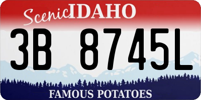 ID license plate 3B8745L