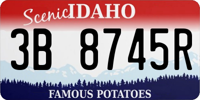 ID license plate 3B8745R