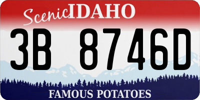 ID license plate 3B8746D