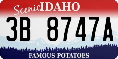 ID license plate 3B8747A