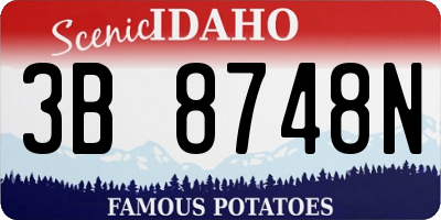 ID license plate 3B8748N