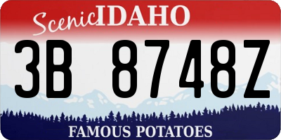ID license plate 3B8748Z