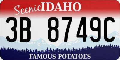 ID license plate 3B8749C