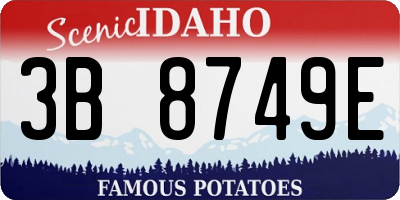 ID license plate 3B8749E