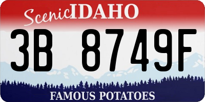 ID license plate 3B8749F