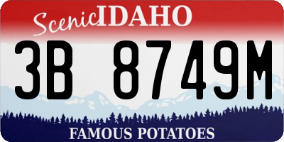ID license plate 3B8749M