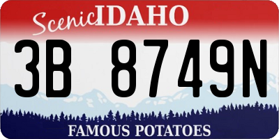 ID license plate 3B8749N