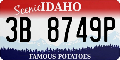 ID license plate 3B8749P