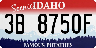 ID license plate 3B8750F