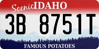 ID license plate 3B8751T