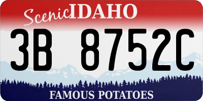 ID license plate 3B8752C