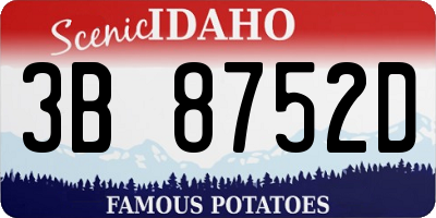 ID license plate 3B8752D