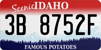ID license plate 3B8752F