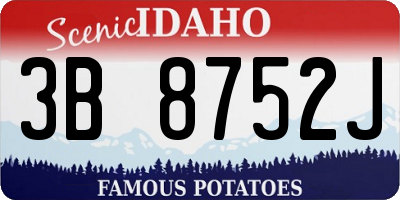 ID license plate 3B8752J
