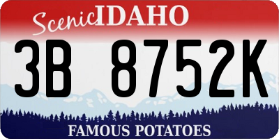 ID license plate 3B8752K