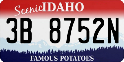 ID license plate 3B8752N