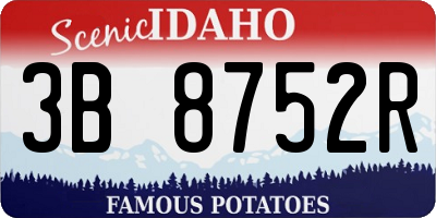 ID license plate 3B8752R