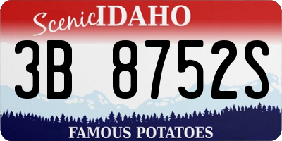 ID license plate 3B8752S