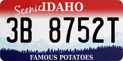 ID license plate 3B8752T