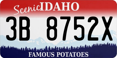 ID license plate 3B8752X