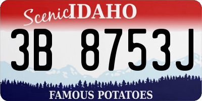 ID license plate 3B8753J