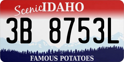 ID license plate 3B8753L