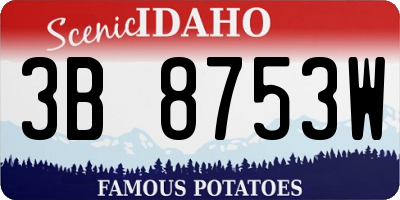 ID license plate 3B8753W