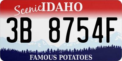 ID license plate 3B8754F
