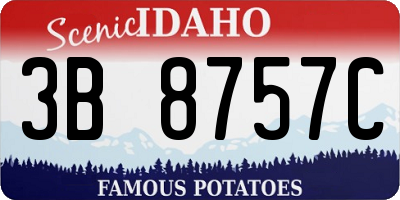 ID license plate 3B8757C