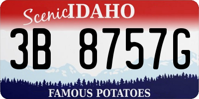ID license plate 3B8757G