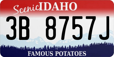 ID license plate 3B8757J