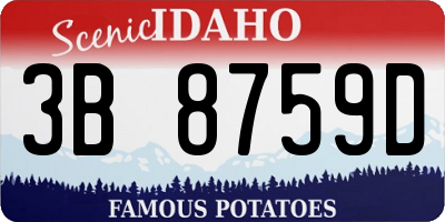 ID license plate 3B8759D