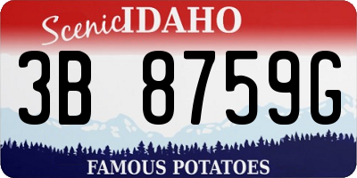 ID license plate 3B8759G