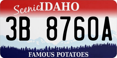 ID license plate 3B8760A