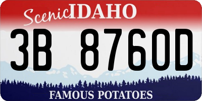 ID license plate 3B8760D