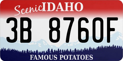 ID license plate 3B8760F