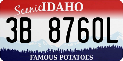 ID license plate 3B8760L