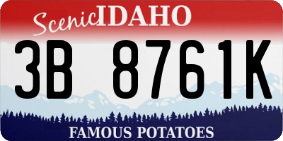 ID license plate 3B8761K