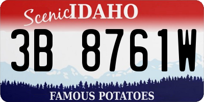 ID license plate 3B8761W