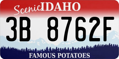 ID license plate 3B8762F